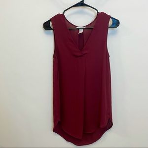 Burgundy along tunic blouse